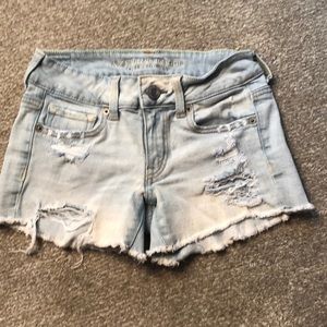 American Eagle stretch distressed denim shorts